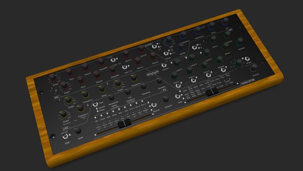 WhySynth Hardware Controller in black 3/4 view