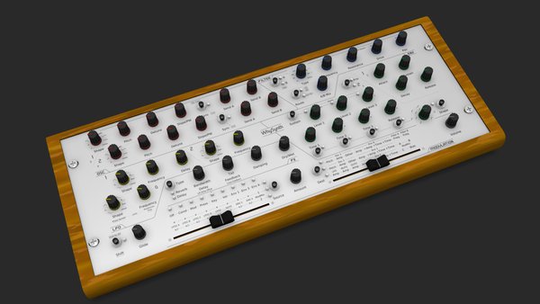 WhySynth Hardware Controller 3/4 view